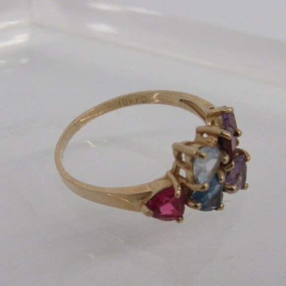 solid 10k Multi Color Hearts.SOLD - Picture 3 of 3